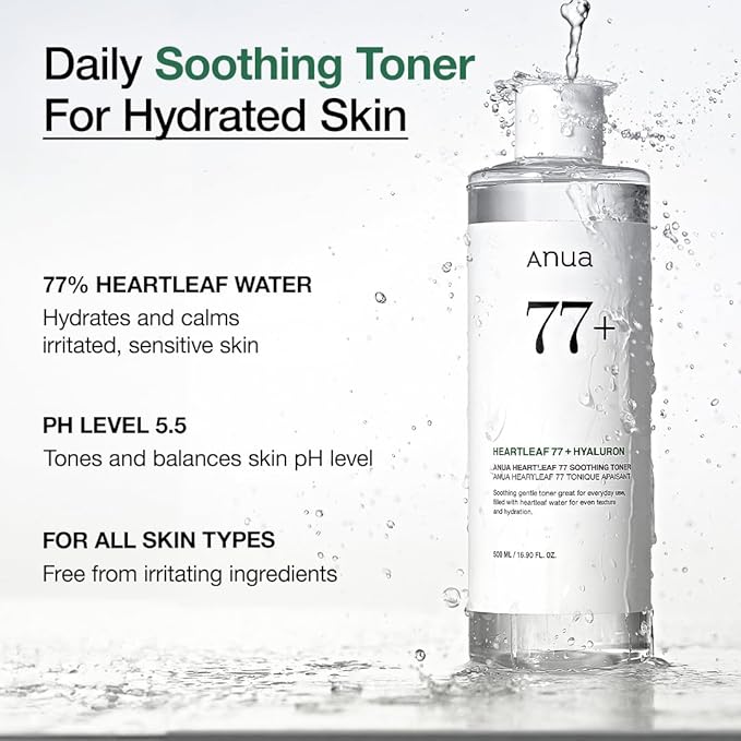 Korean Heartleaf Anua Toner Moisturizing Anti-aging Essence Cleanser Cleansing and Diluting Fine Lines Hydrating Skin Care Set