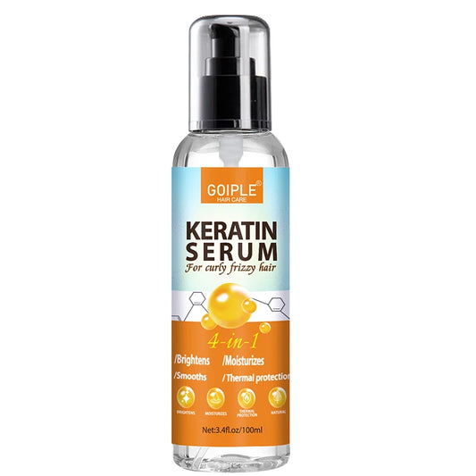 Keratin Protein Hair Care Serum for Curly Frizz Control Shine Protection Heat Protectant Spray for Thermal Protector Moisturizer